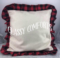 Red/Black Ruffled Pillow Covers