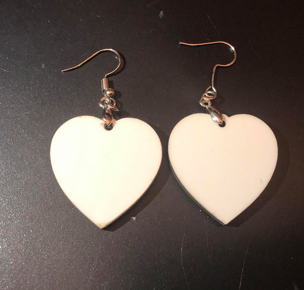 MDF Heart Earrings (Double Sided) (Set of 5)