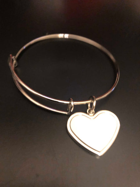 Heart Bangle Adjustable Bracelet