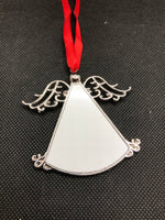Angel Ornament - double side with Red Ribbon