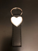 Leather heart keychain